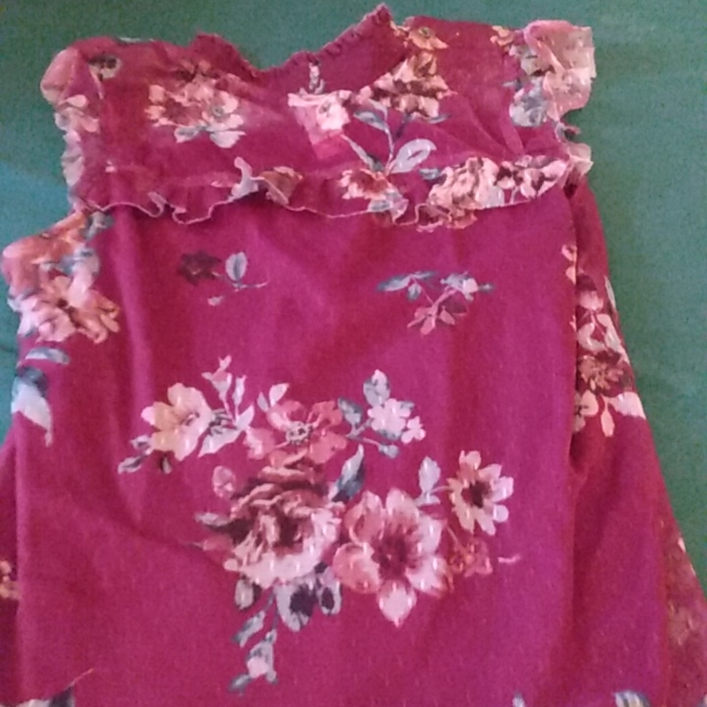 Flower top sheer blouse